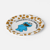 Simple Cookie Monster 1st Birthday Pappteller (Schrägansicht)