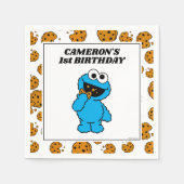 Simple Cookie Monster 1st Birthday  Serviette (Vorderseite)