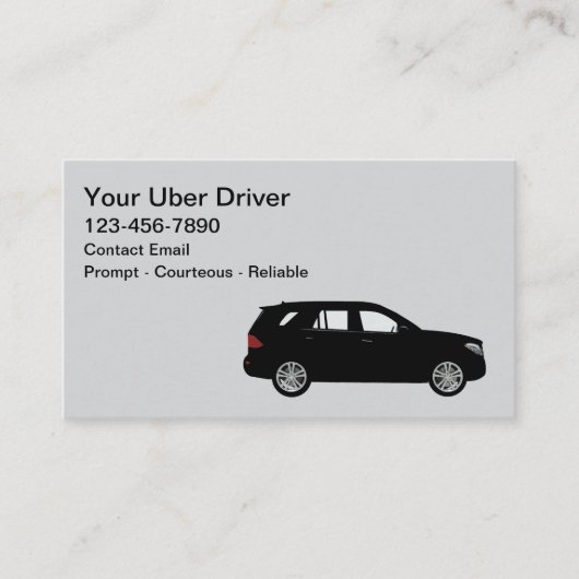 Simple Cool Uber Driver SUV Business Cards Visitenkarte (Vorderseite)
