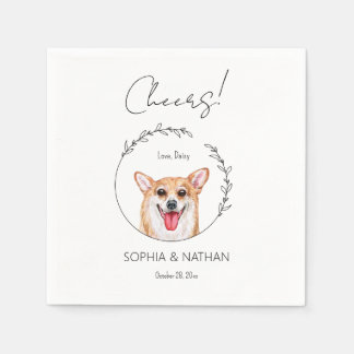 Simple Corgi Dog Wedding Cocktail Napkins Serviette