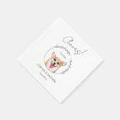 Simple Corgi Dog Wedding Cocktail Napkins Serviette (Ecke)