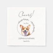 Simple Corgi Dog Wedding Cocktail Napkins Serviette (Vorderseite)