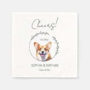 Simple Corgi Dog Wedding Cocktail Napkins Serviette