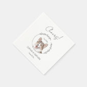 Simple Corgi Dog Wedding Cocktail Napkins Serviette (Ecke)