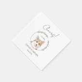 Simple Corgi Dog Wedding Cocktail Napkins Serviette (Ecke)