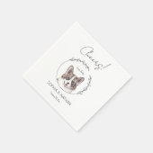 Simple Corgi Dog Wedding Cocktail Napkins Serviette (Ecke)