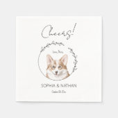Simple Corgi Dog Wedding Cocktail Napkins Serviette (Vorderseite)