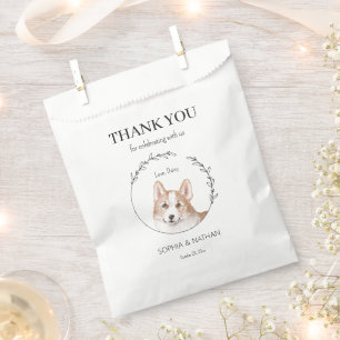 Simple Corgi Dog Wedding Vielen Dank für Ihre Unte Geschenktütchen