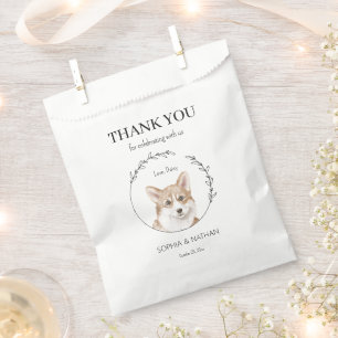 Simple Corgi Dog Wedding Vielen Dank für Ihre Unte Geschenktütchen