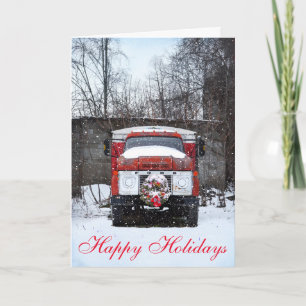 Simple Country Truck Snow Christmas greeting cards Feiertagskarte