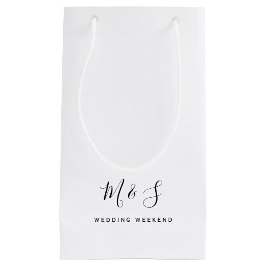 Simple Couple Initials Wedding Weekend Vielen Dank Kleine Geschenktüte (Vorderseite)
