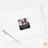 Simple Couples Photo Save the Date Wedding Square Quadratischer Aufkleber (Umschlag)
