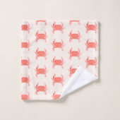 SimPle Crab Ocean Pattern Earthy Tone Badhandtuch Set (Waschlappen)