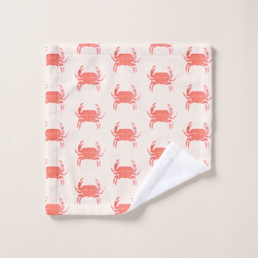 SimPle Crab Ocean Pattern Earthy Tone Badhandtuch Set (Waschlappen)