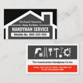 Simple Creative Rooftop Handyman Building Visitenkarte (Vorne/Hinten)