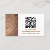 Simple Creative Wood Texture Rustic Carpenter Visitenkarte (Rückseite)