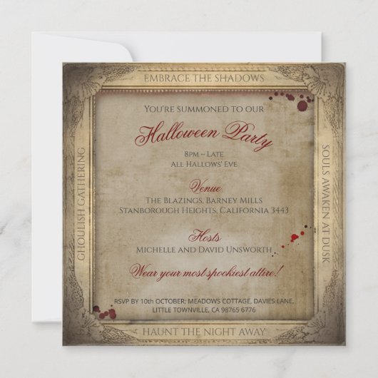 Simple Creepy Nun Lunatic Asylum Halloween Einladung (Rückseite)