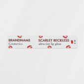 Simple Crimson Scarlet Red Custom Lip Gloss & Tint Etiketten (Design 1)