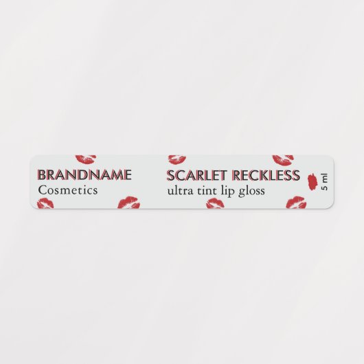 Simple Crimson Scarlet Red Custom Lip Gloss & Tint Etiketten (Design 1)