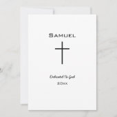 Simple Cross Baby Dedication Black and White Karte (Vorderseite)