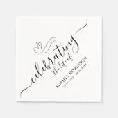 Simple Cross Elegant Script Funeral Memorial Serviette (Vorderseite)