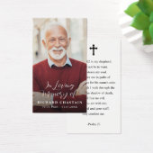 Simple Cross Funeral Memorial Prayer Photo Card (Schreibtisch)