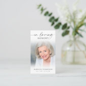 Simple Cross Photo Funeral Memorial Prayer Card Visitenkarte (Stehend Vorderseite)