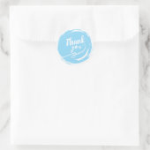 Simple Cursive Thank you Blue Runder Aufkleber (Tasche)