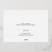 Simple Custom Black Logo Business Vielen Dank Folieneinladung (Rückseite)