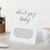 Simple Custom Black & White Don’t Say Baby Game  Sockelschild (In SItu)