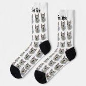 Simple Custom Cat Pet Photo Personalized Text Sock Socken (Linkes Detail)