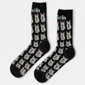 Simple Custom Cat Pet Photo Personalized Text Sock Socken (Linkes Detail)