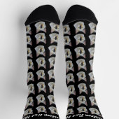 Simple Custom Cat Pet Photo Personalized Text Sock Socken (Oben)