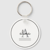 Simple Custom Design Personalize Monogram Schlüsselanhänger (Rückseite)