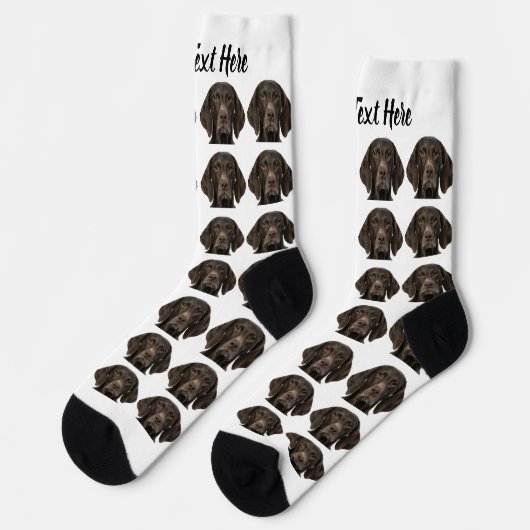 Simple Custom Dog Pet Photo Personalized Text Sock Socken (Linkes Detail)