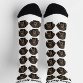 Simple Custom Dog Pet Photo Personalized Text Sock Socken (Oben)