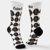 Simple Custom Dog Pet Photo Personalized Text Sock Socken (Gewinkelt)