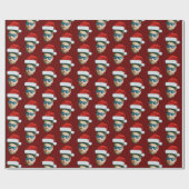 Simple Custom Face Foto Santa Claus Hat Weihnachte Geschenkpapier (Flach)