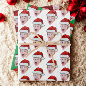Simple Custom Face Foto Santa Claus Hat Weihnachte Geschenkpapier Set