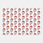 Simple Custom Face Foto Santa Claus Hat Weihnachte Geschenkpapier Set (Vorderseite)