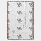 Simple Custom Family Name Black & White  Decke (Vorderseite Vertikal)