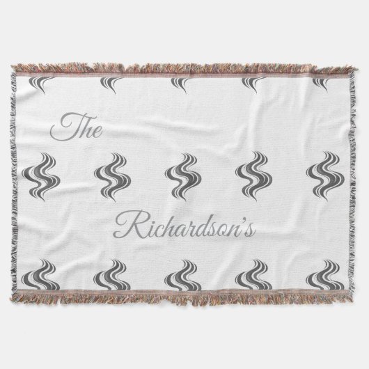 Simple Custom Family Name Black & White  Decke (Vorderseite)