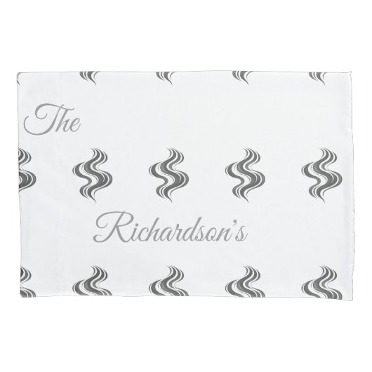 Simple Custom Family Name Black & White  Kissenbezug (Vorderseite)