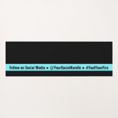 Simple Custom Fitness Text Black & Electric-Blue Yogamatte (Rückseite (Horizontal))