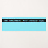 Simple Custom Fitness Text Black & Electric-Blue Yogamatte (Vorderseite (Horizontal))