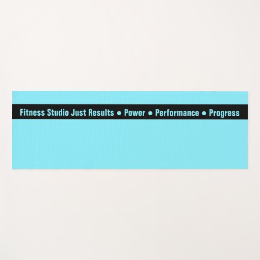 Simple Custom Fitness Text Black & Electric-Blue Yogamatte (Vorderseite (Horizontal))