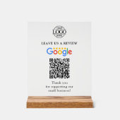 Simple Custom Google Reviews QR Code Business Logo Acrylschild (Vorderseite)