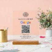 Simple Custom Google Reviews QR Code Business Logo Acrylschild (Hochzeit)