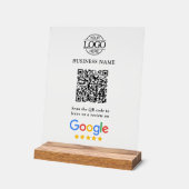 Simple Custom Google Reviews QR Code Business Logo Acrylschild (Winkel)