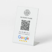 Simple Custom Google Reviews QR Code Business Logo Sockelschild (Vorderseite)